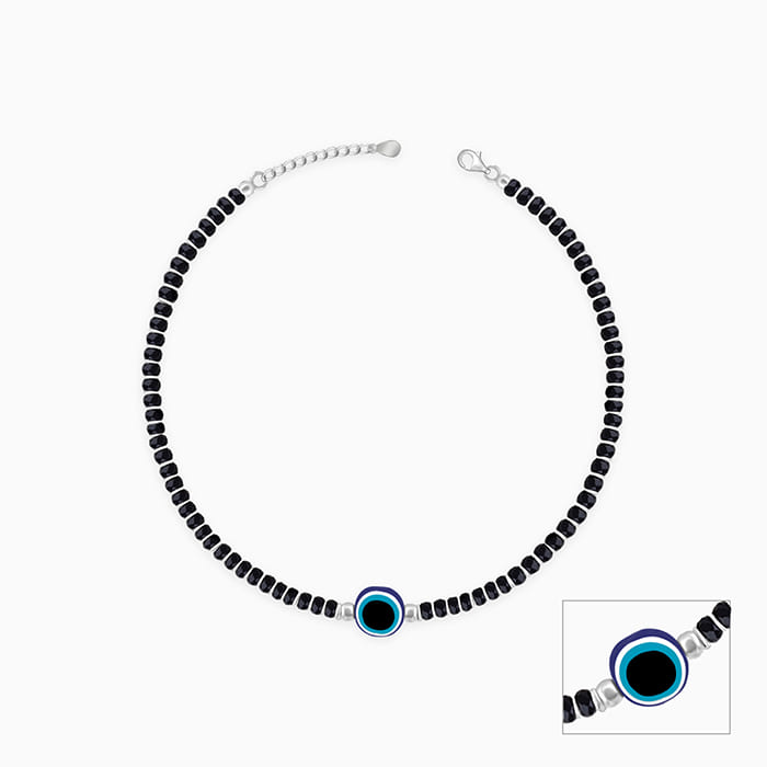 Silver Evil Eye Protection Anklet – GIVA Jewellery