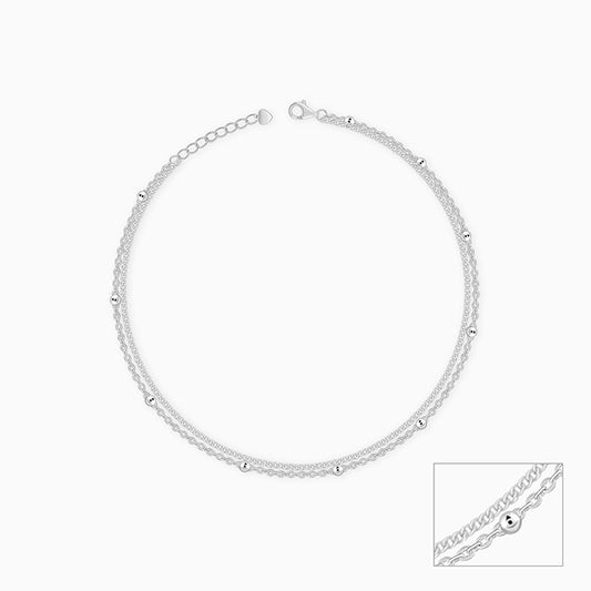 Silver Twinkling Duo Anklet