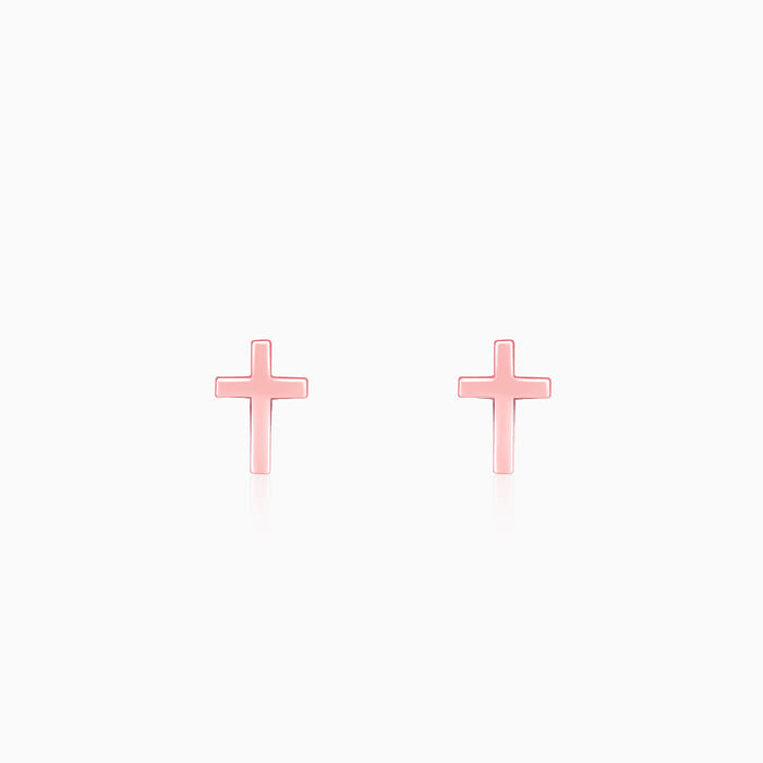 Rose gold hot sale cross earrings