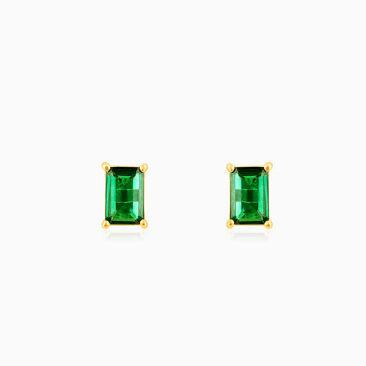 Golden Emerald Siren Earrings