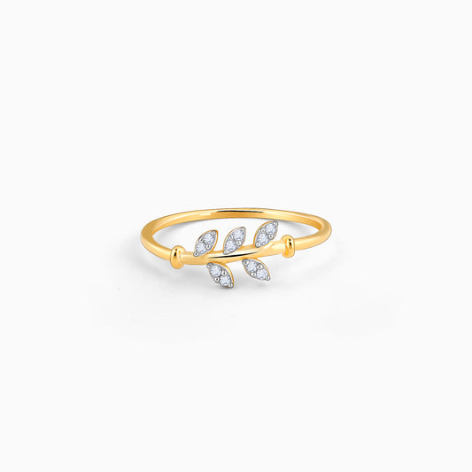 Lab_grown_diamond_Gold_Delicate_Leaves_Diamond_Ring