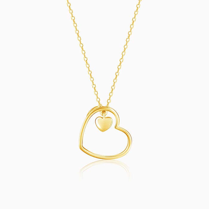 silver,golden Alloy Small Heart Necklace, Size: Adjustable at Rs