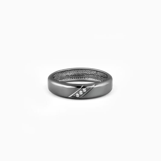 Black Rhodium Zirconia Band For Him