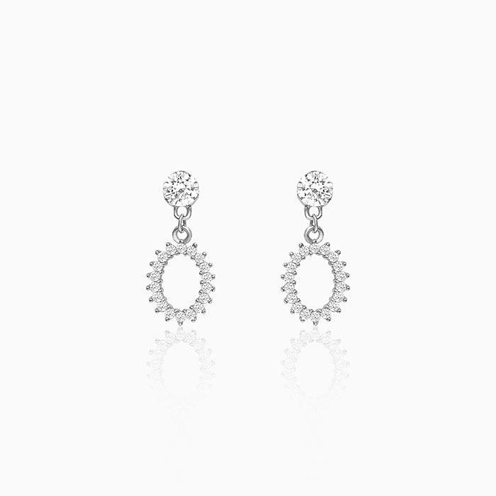 Silver Hollow Zircon Drop Studs GIVA Jewellery