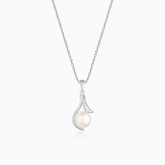 Buy GIVA Sterling Silver Hook Pearl Pendant with Link Chain for