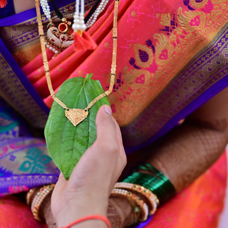 Woman wearing mangalsutra