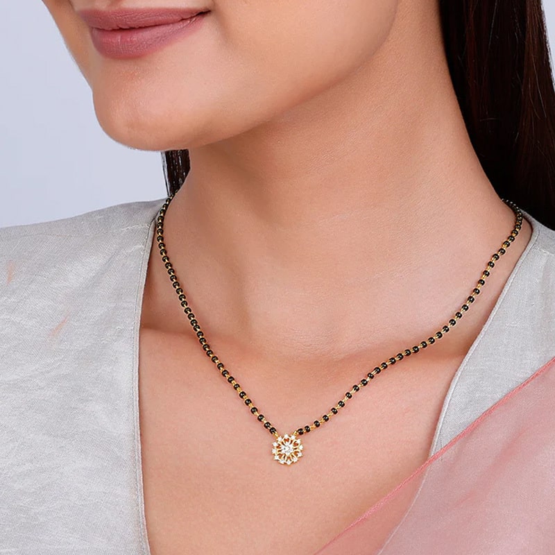 Woman wearing traditional mangalsutra