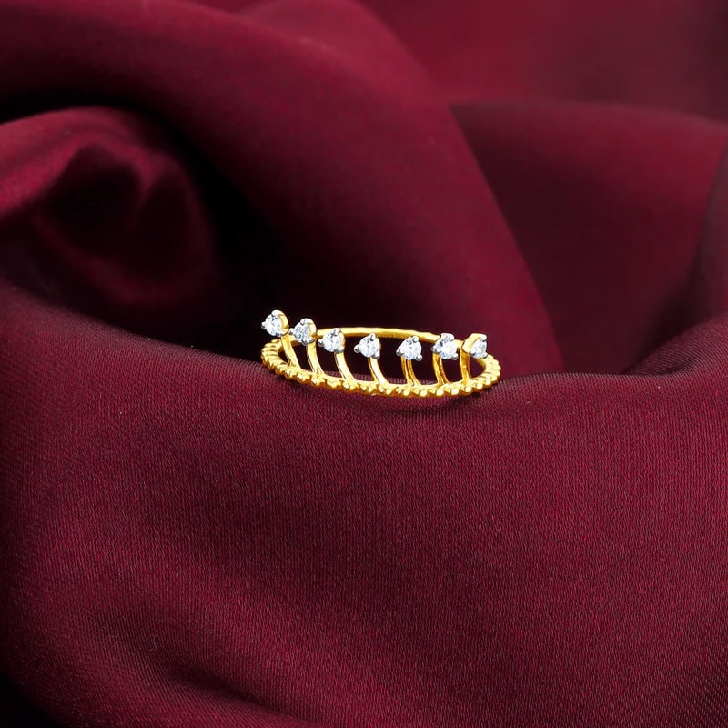 Gold Crown Diamond Ring