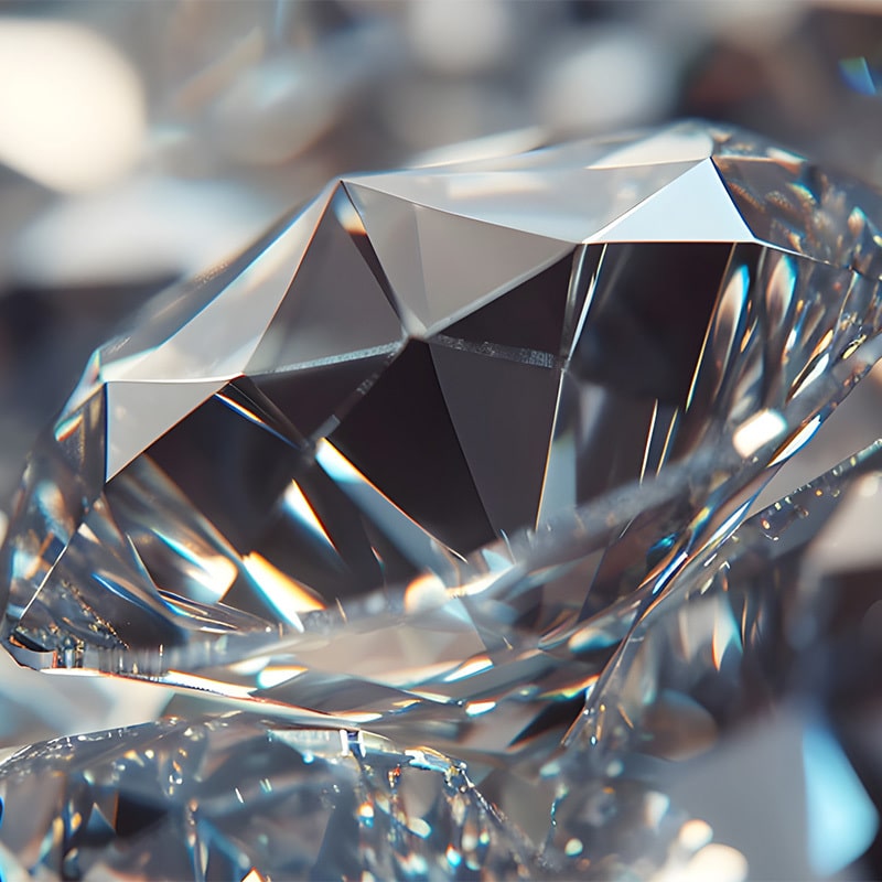 Close-up of a diamond seed on a lab tray