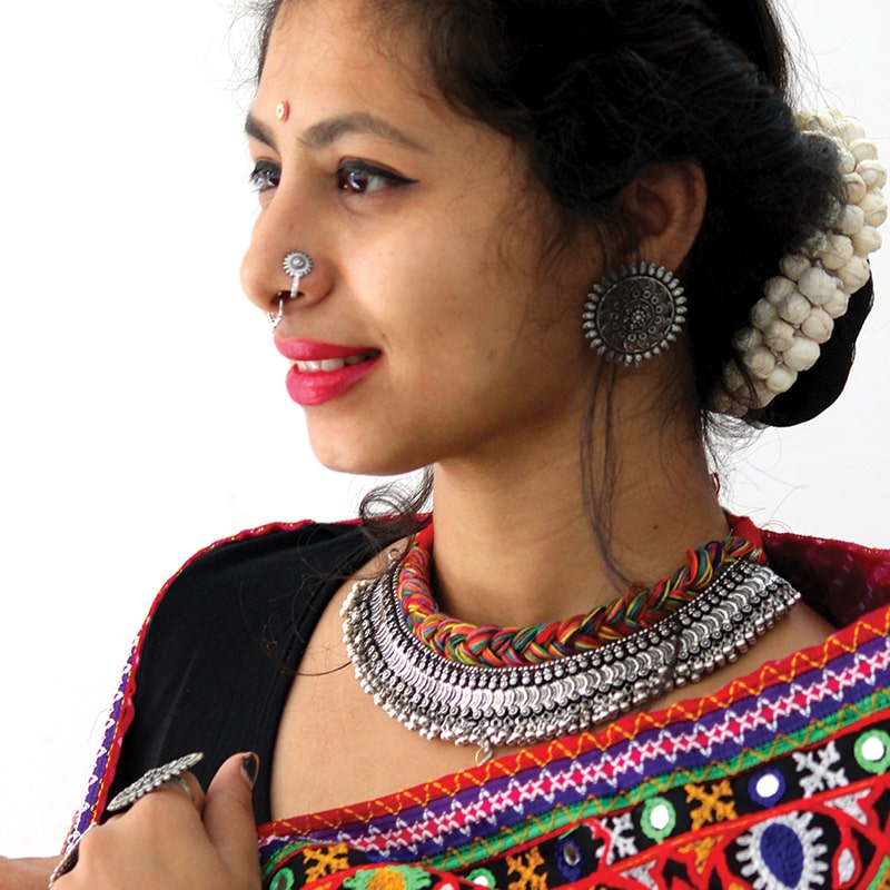 Matching Your Saree with Oxidised Silver Necklaces