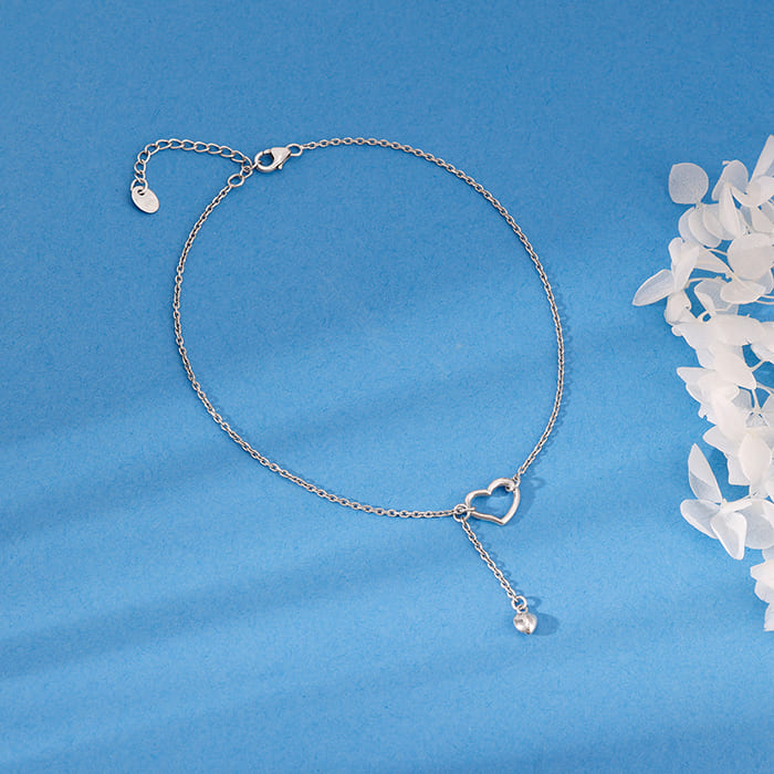 Buy Silver Heart Melting Chain Anklet at Best Price GIVA Jewellery