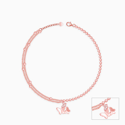 Rose Gold Butterfly Flutter Anklet