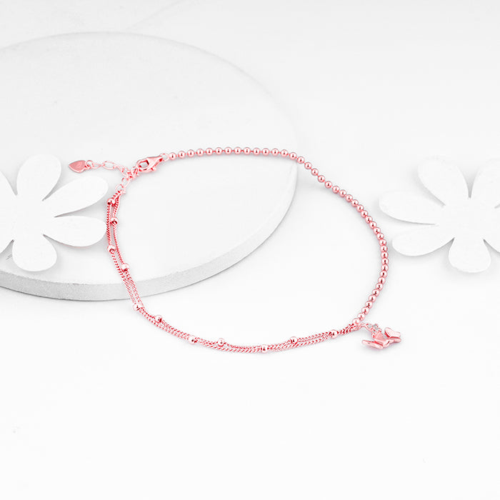 Rose Gold Butterfly Flutter Anklet