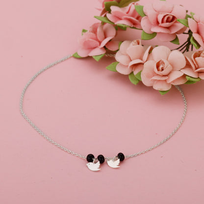 Silver Lovely Birds Anklet