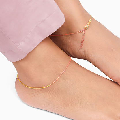 Rose Gold And Golden Cable Chain Anklet