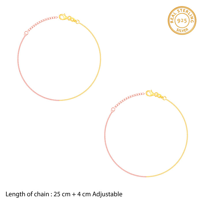 Rose Gold And Golden Cable Chain Anklet