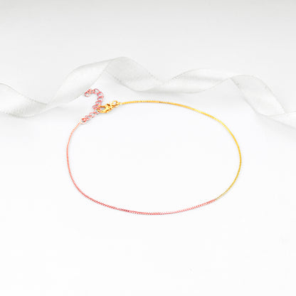 Rose Gold And Golden Cable Chain Anklet