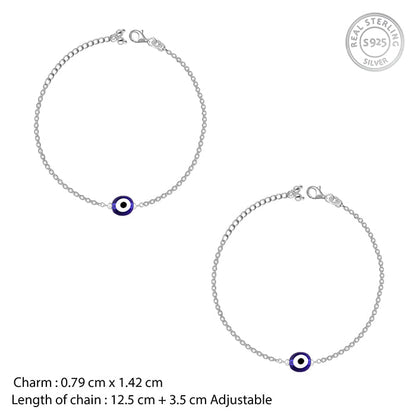 Silver Little Evil Eye Kids Anklet (0-1 yrs)