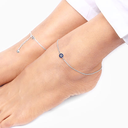 Silver Protective Eye Anklet