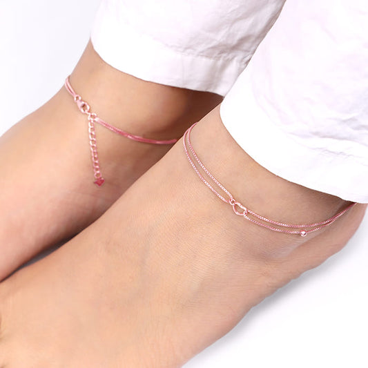 Rose Gold Lovely Heart Anklet