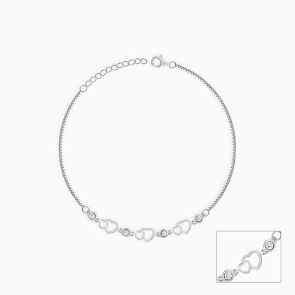 Silver Heart Anklet