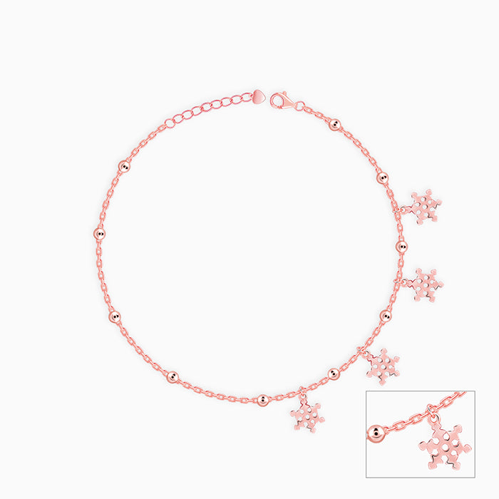 Rose Gold Frozen Charm Anklet