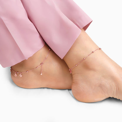 Rose Gold Frozen Charm Anklet