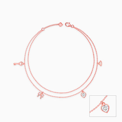 Rose Gold Charm Delight Anklet