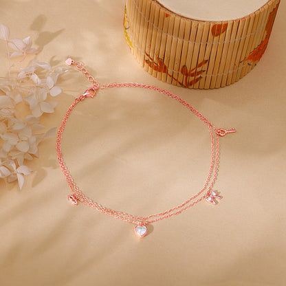 Rose Gold Charm Delight Anklet