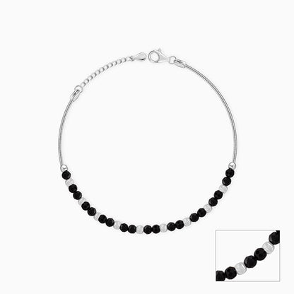 Silver Black Elegant Anklet