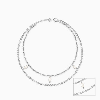 Silver Pearl Mist Anklet