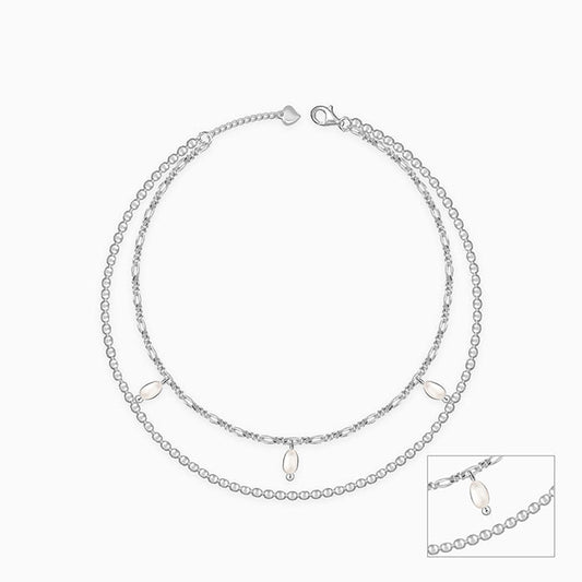 Silver Pearl Mist Anklet