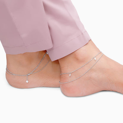 Silver Pearl Mist Anklet