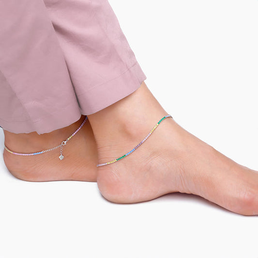 Silver Spectrum Shine Anklet