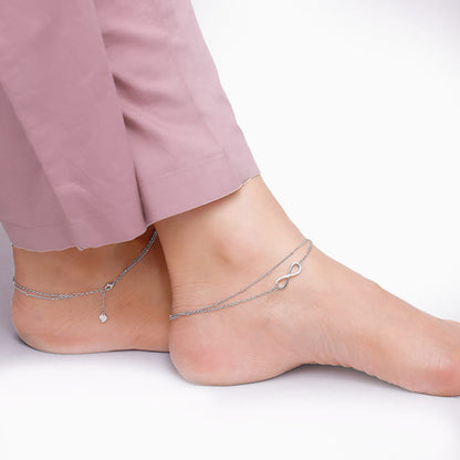 Silver Infinite Glow Anklet