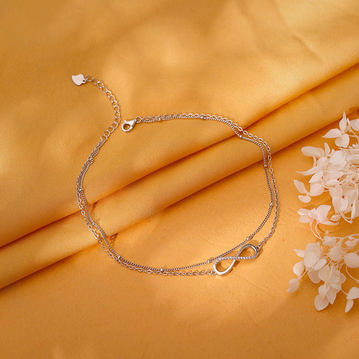 Silver Infinite Glow Anklet