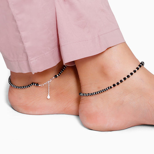 Silver Celestial Beads Anklet