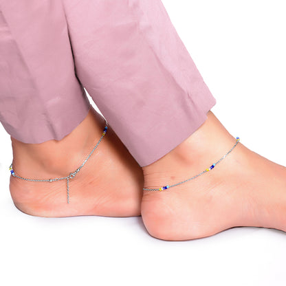 Silver Dawn Glow Anklet