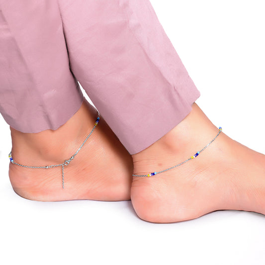 Silver Dawn Glow Anklet