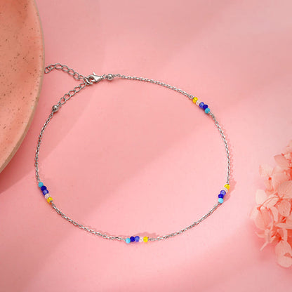 Silver Dawn Glow Anklet