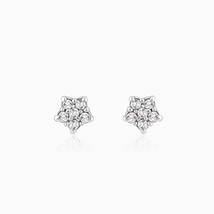 Silver Zircon Constellation Earrings