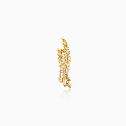 Golden Leafy Moment Brooch For Him