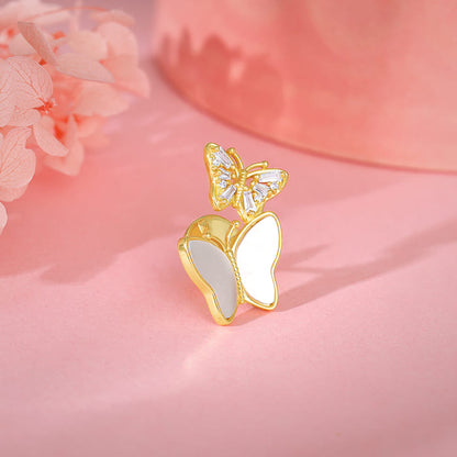 Golden Graceful Butterfly Brooch