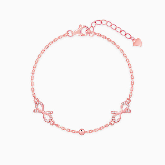 Rose Gold Sparkling Bow Bracelet