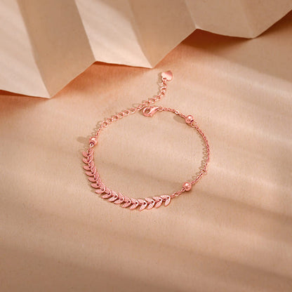 Rose Gold Leafy Breeze Bracelet