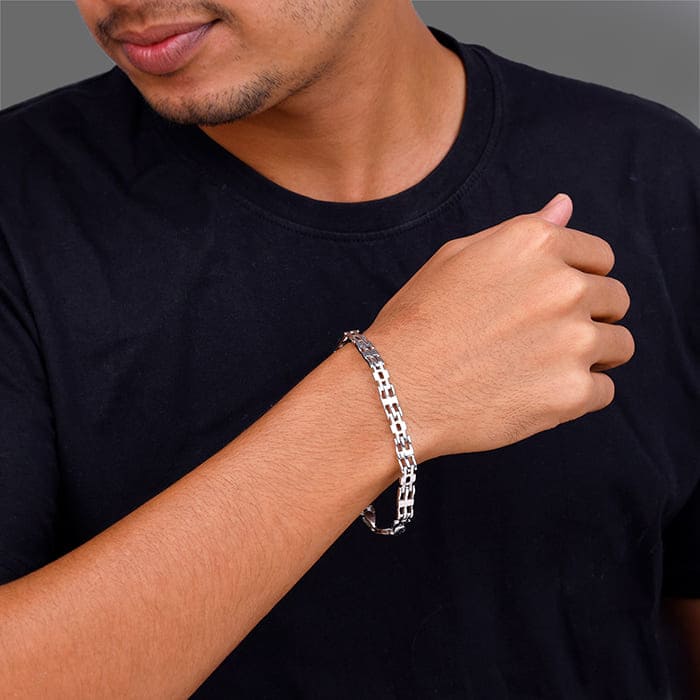 Silver Kingpin Bracelet For Him