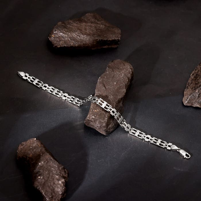 Silver Kingpin Bracelet For Him