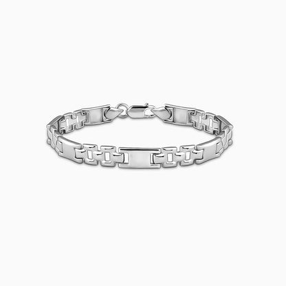 Silver Classic Rectangle Bracelet For Him