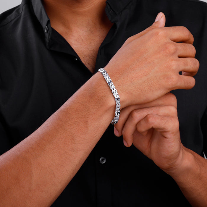 Silver Fearless Bracelet For Him