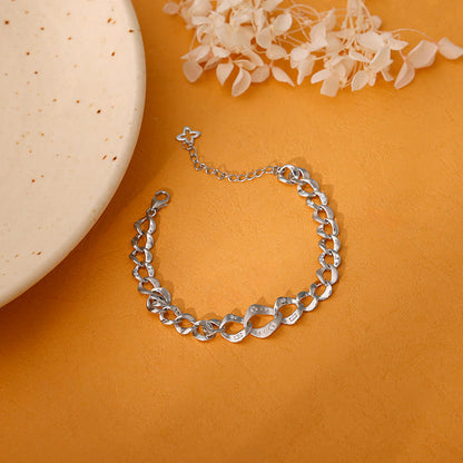 Silver Intertwined Chain Bracelet